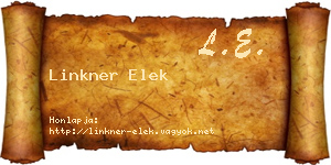 Linkner Elek névjegykártya